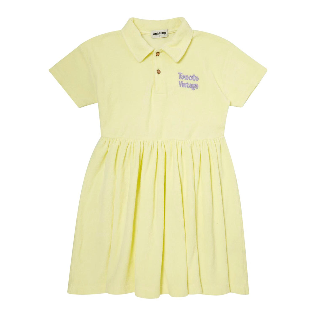 Tocoto Vintage Yellow Short Sleeve Terry Dress