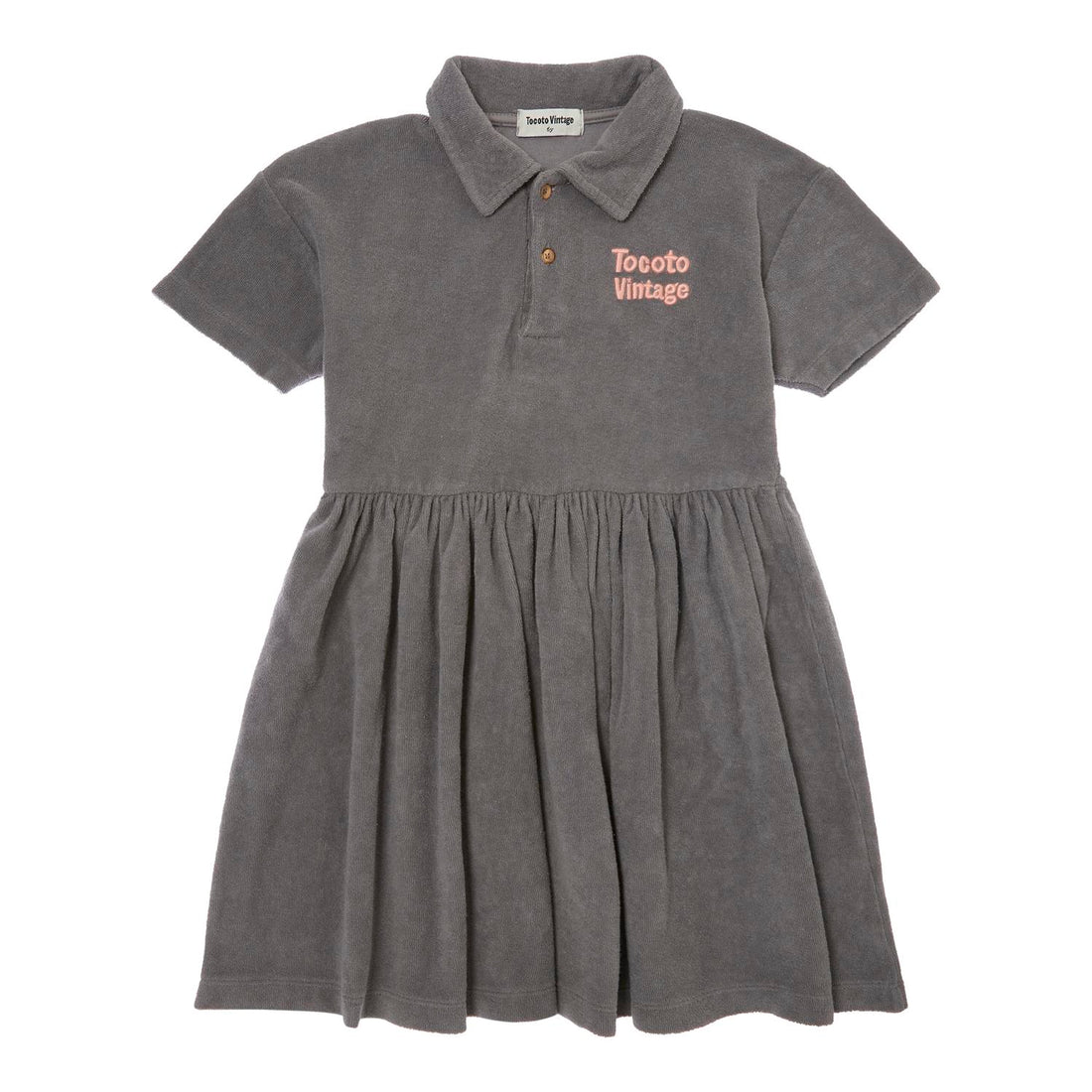 Tocoto Vintage Grey Short Sleeve Terry Dress