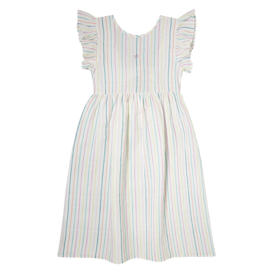 Tocoto Vintage Multicolor Striped Midi Dress