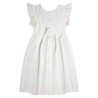 Tocoto Vintage Multicolor Striped Midi Dress