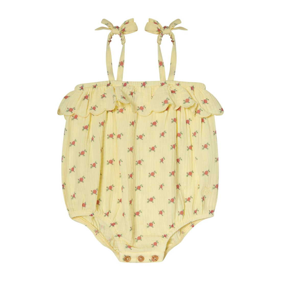 Tocoto Vintage Yellow Flower Print Romper