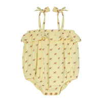 Tocoto Vintage Yellow Flower Print Romper