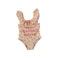 Tocoto Vintage Pink Hearts Grandma Baby Swimsuit