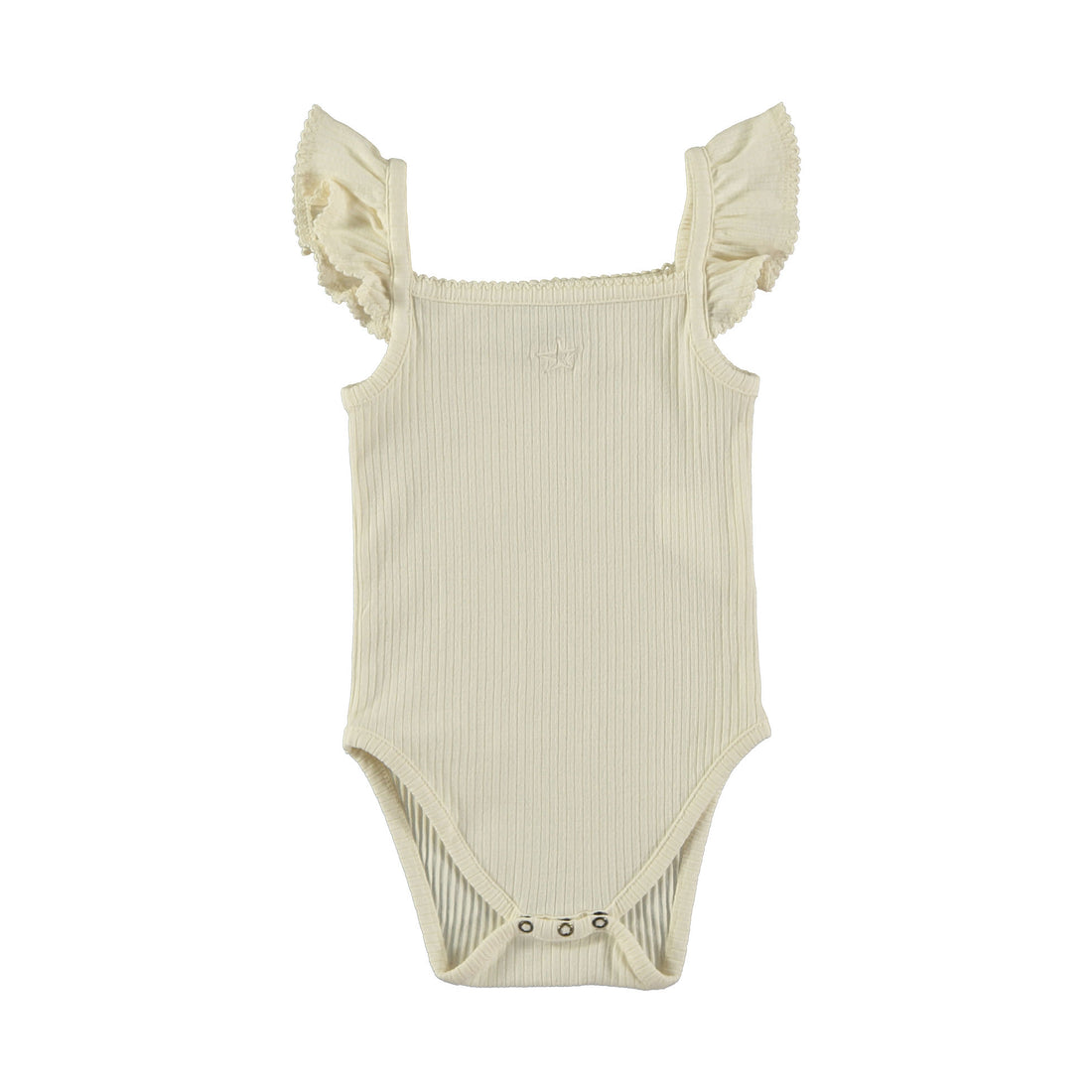 Tocoto Vintage Off White Ribbed Ruffle Body