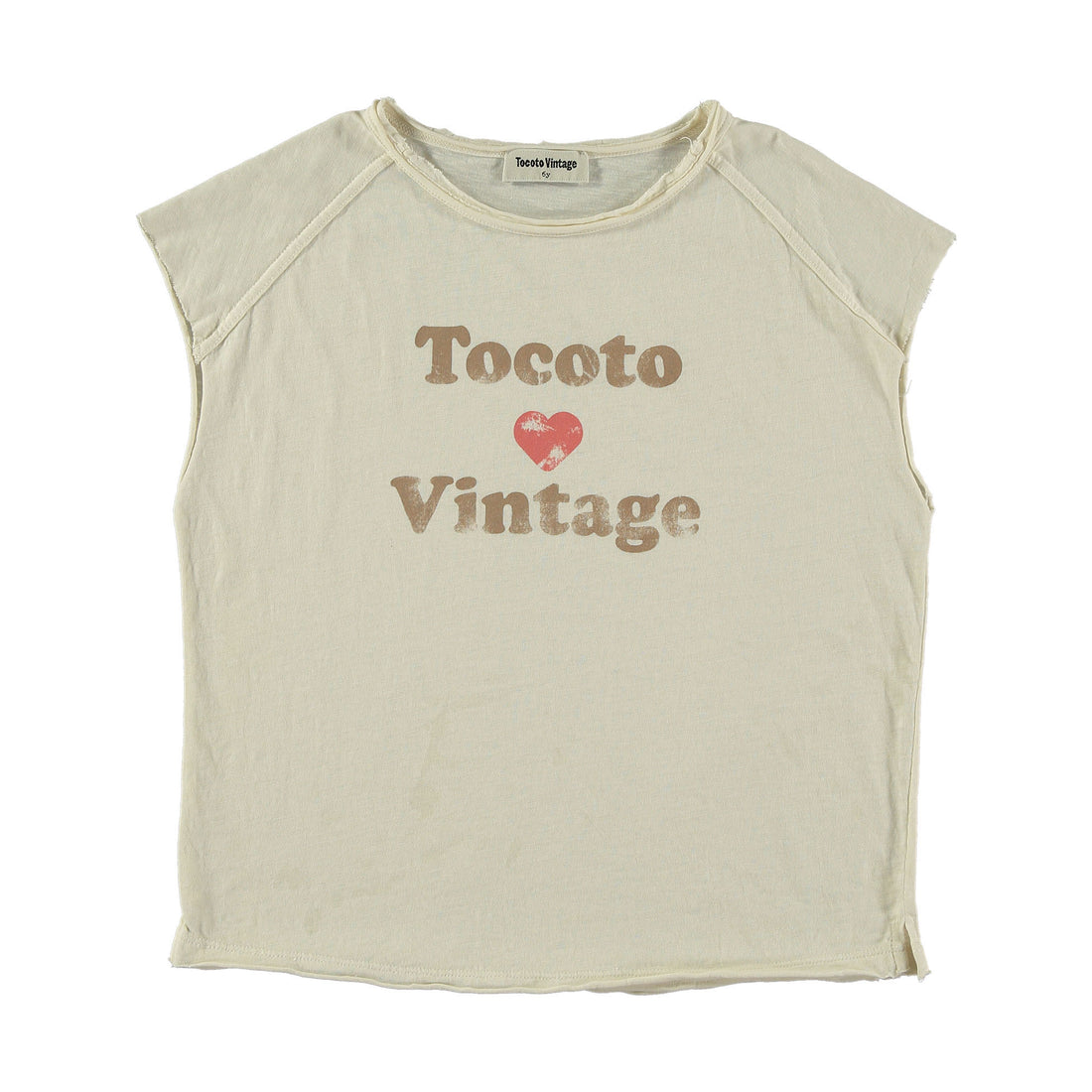 Tocoto Vintage Off White Logo Sleeveless Tee