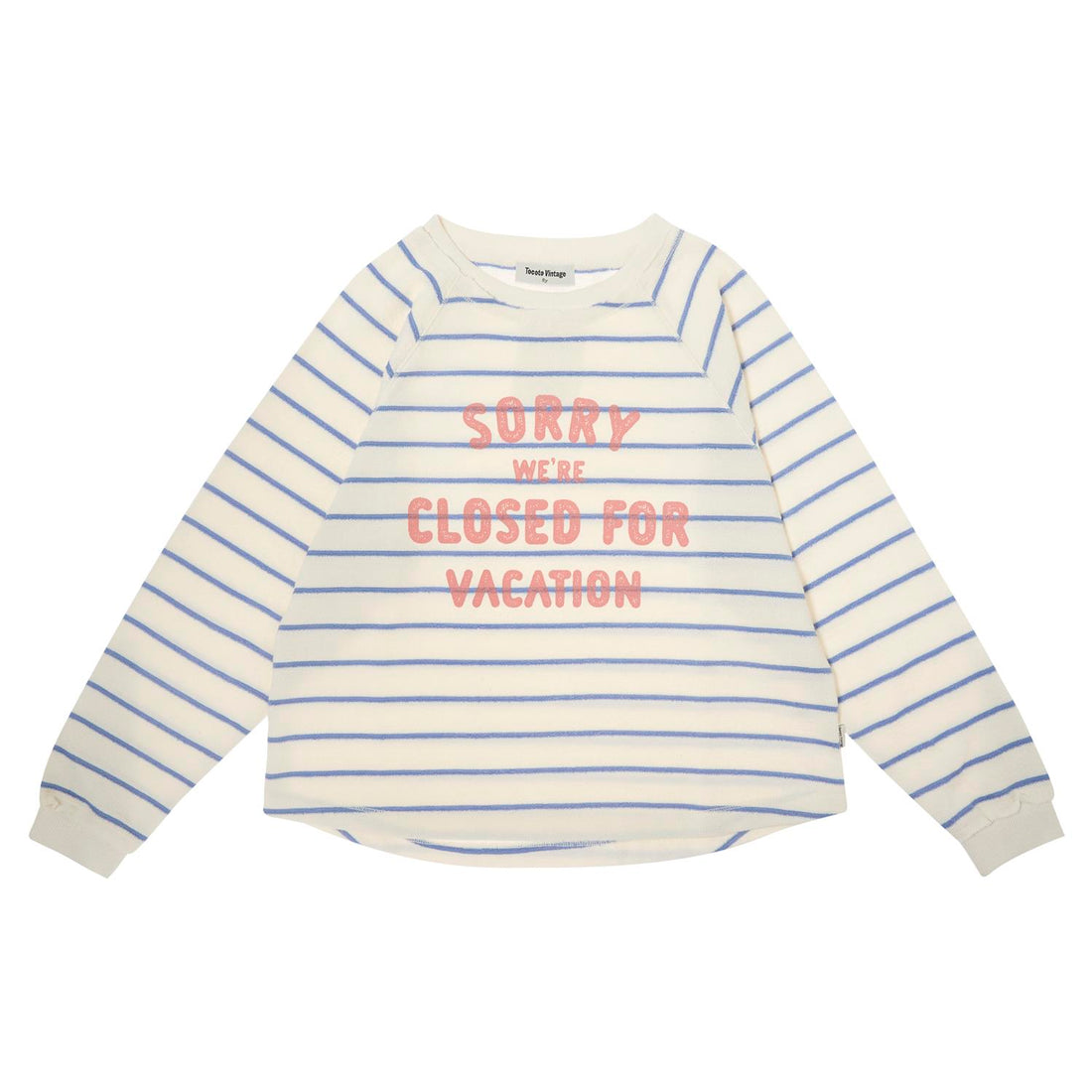 Tocoto Vintage White Striped Sweatshirt