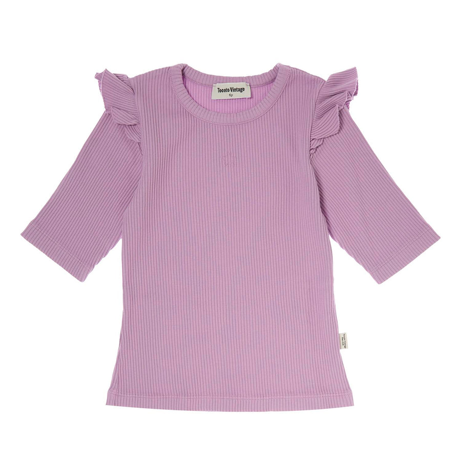 Tocoto Vintage Lavender Ribbed T-Shir