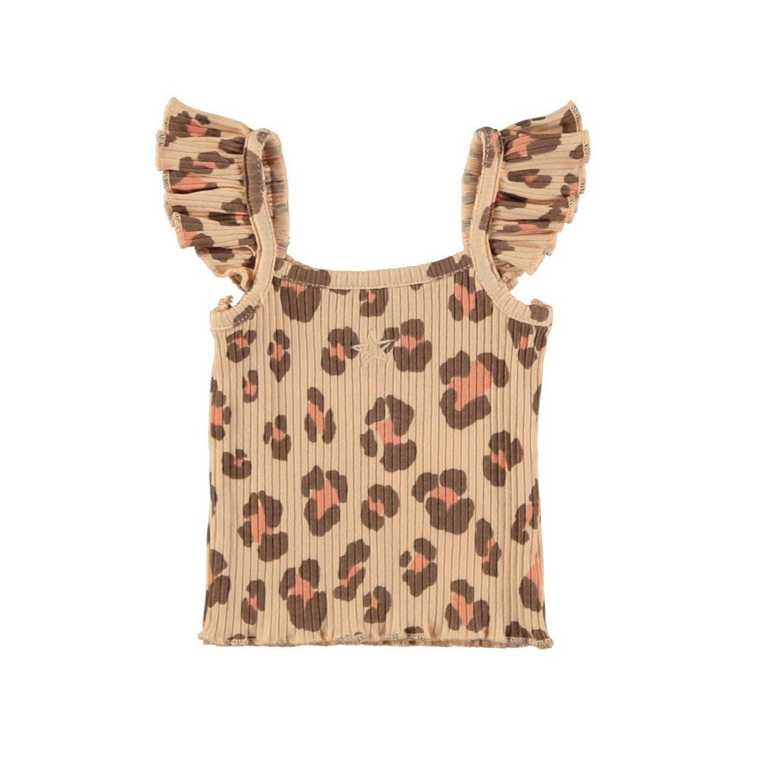 Tocoto Vintage Pink Animal Printed Rib Baby Tank