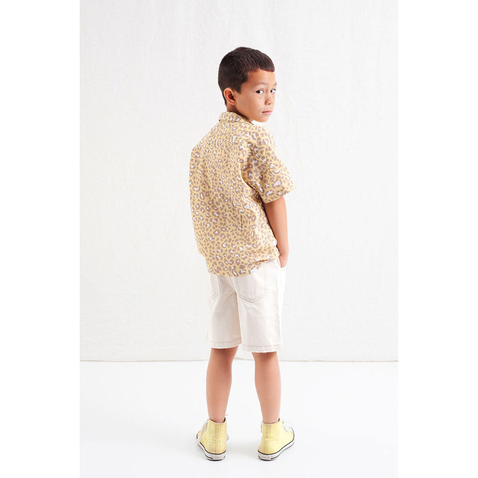 Tocoto Vintage Yellow Resort Animal Print Oversize Shirt