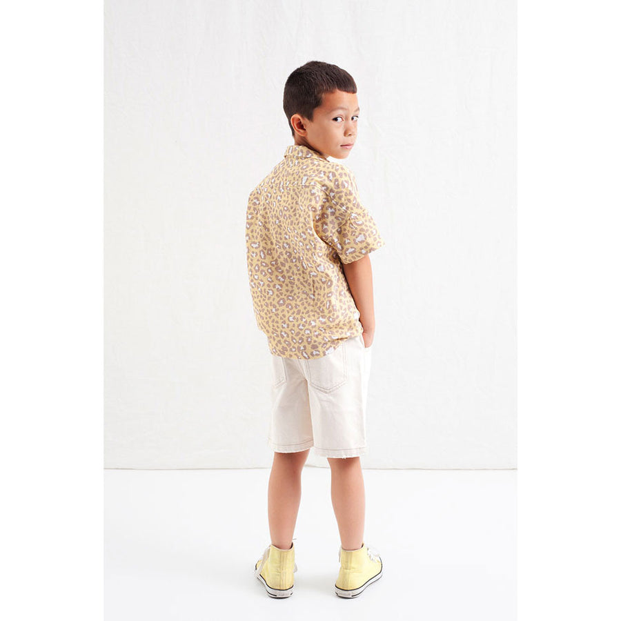 Tocoto Vintage Yellow Resort Animal Print Oversize Shirt