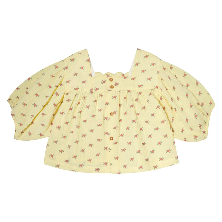 Tocoto Vintage Yellow Flower Print Blouse
