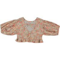 Tocoto Vintage Pink Lurex Flowers Blouse