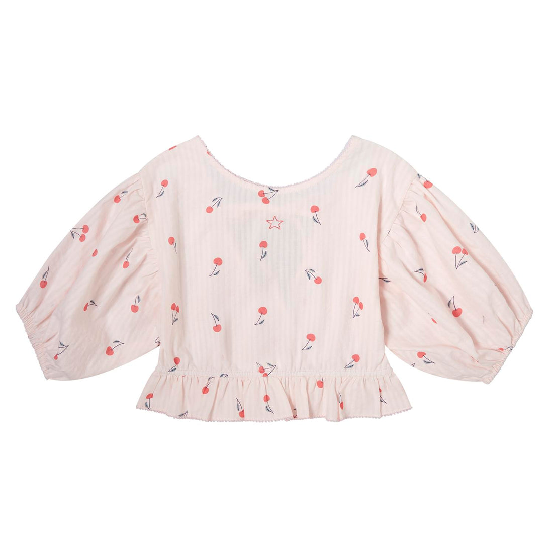 Tocoto Vintage Pink Cherry Print Blouse