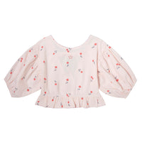 Tocoto Vintage Pink Cherry Print Blouse