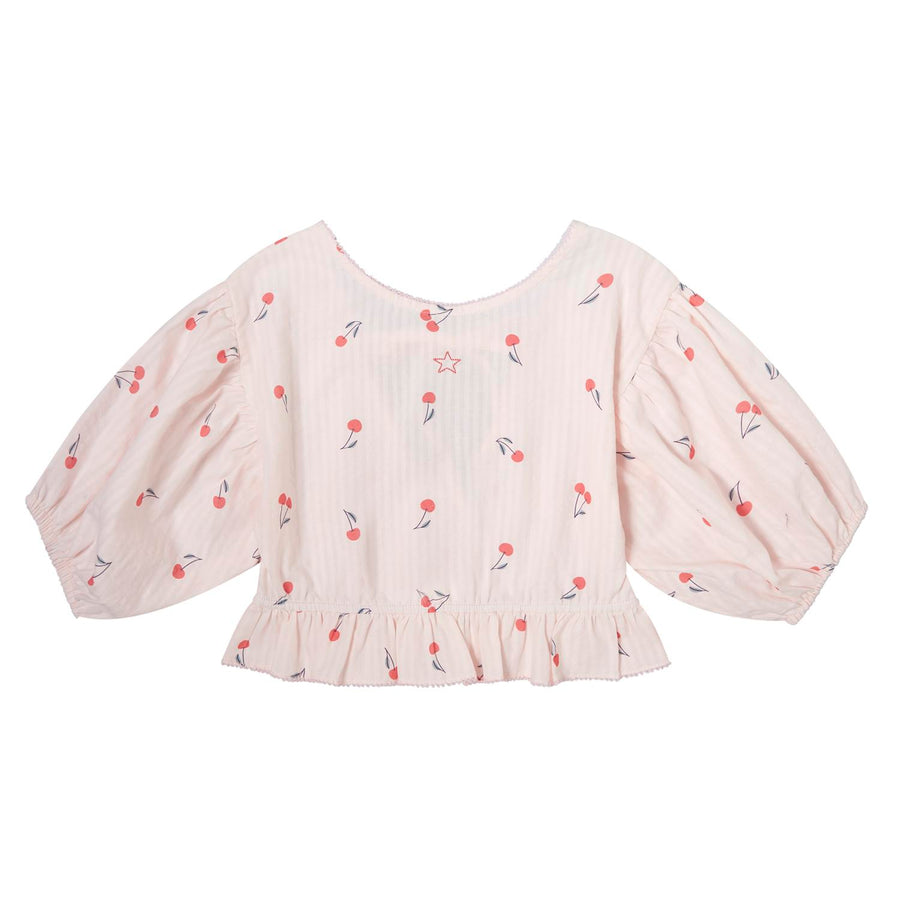 Tocoto Vintage Pink Cherry Print Blouse