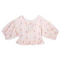 Tocoto Vintage Pink Cherry Print Blouse