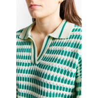 Indee Off White Bicolor Polo Pullover