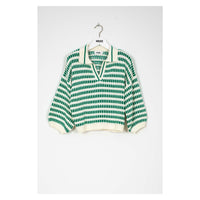 Indee Off White Bicolor Polo Pullover
