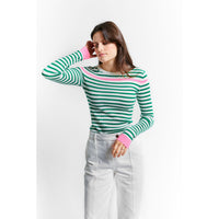 Indee Green Striped Pullover