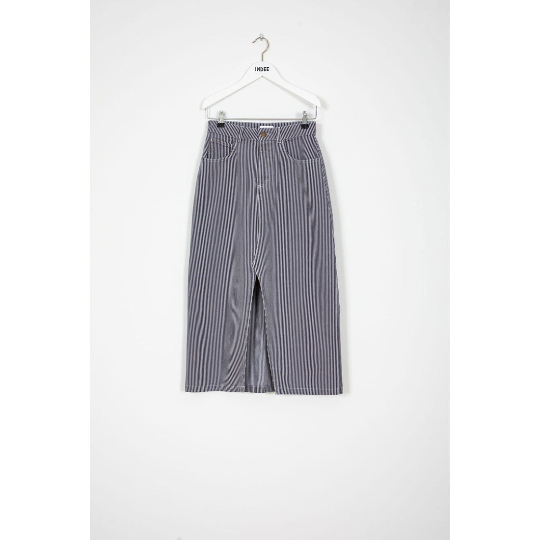 Indee Stripe Long Jeans Skirt