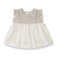1+ In The Family Ecru Saona Baby Dress