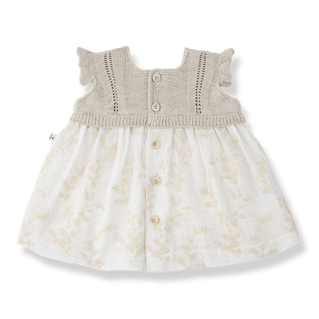 1+ In The Family Ecru Saona Baby Dress