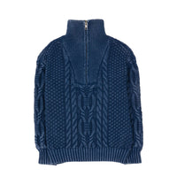 Finger in the Nose  Indigo Cable Half Zipped Sasha Sweater