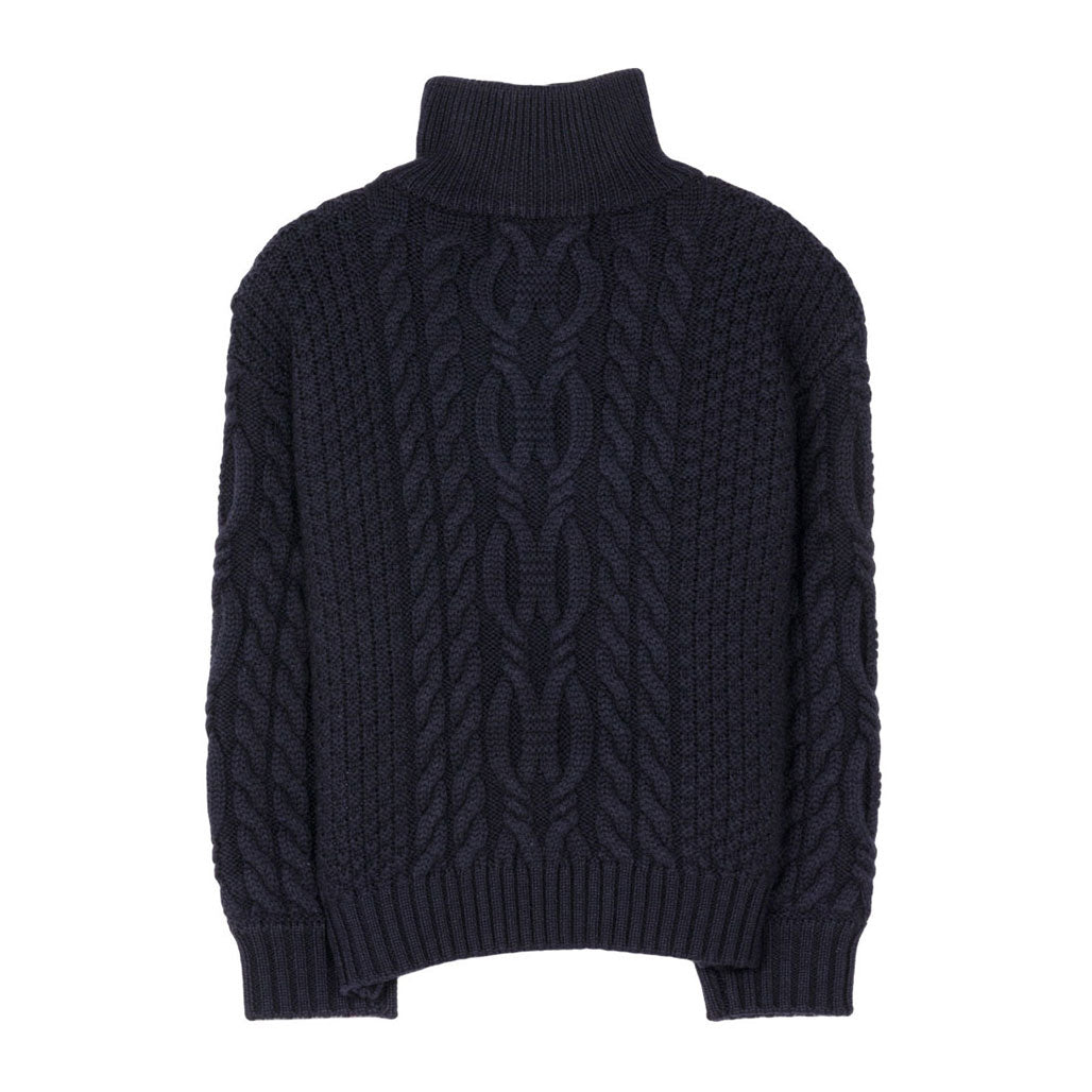 Finger in the Nose  Navy Cable Half Zipped Sasha Sweater