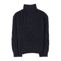 Finger in the Nose  Navy Cable Half Zipped Sasha Sweater