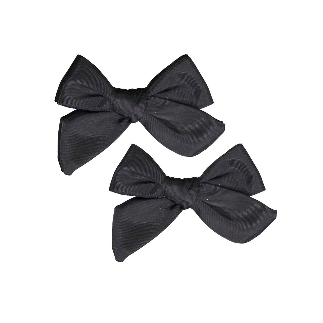 Knot Hairbands Black Satin Clip Set