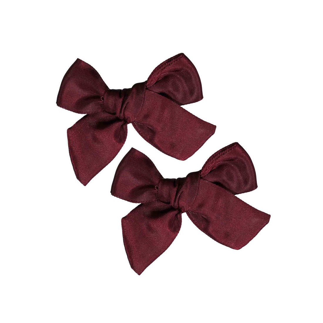 Knot Hairbands Burgundy Satin Clip Set