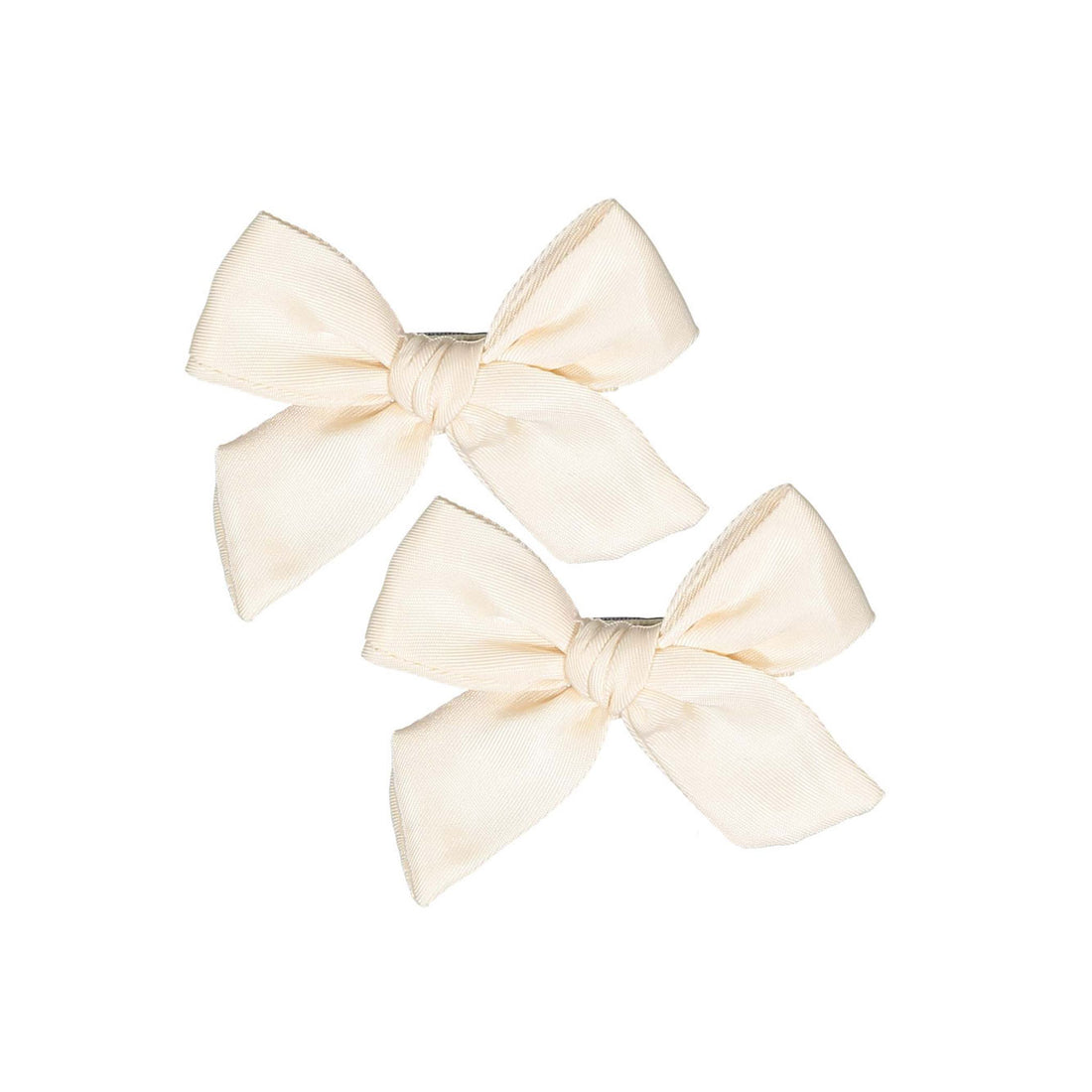 Knot Hairbands Cream Satin Clip Set