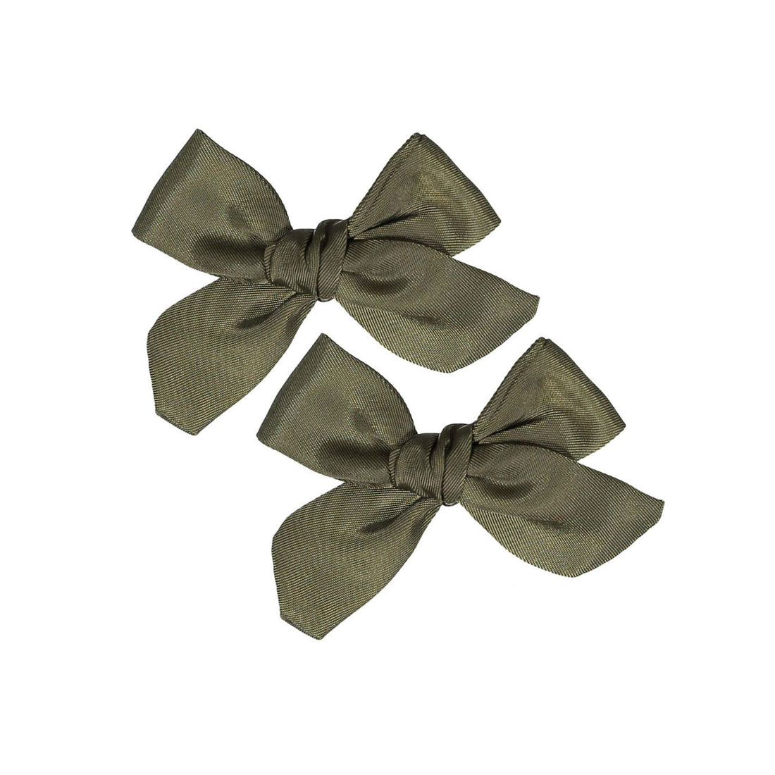 Knot Hairbands Olive Satin Clip Set