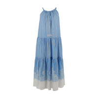 Ermanno Scervino Blue/White Stripe Satin Dress