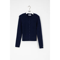 Indee Navy Knitted Ribbed Cardigan