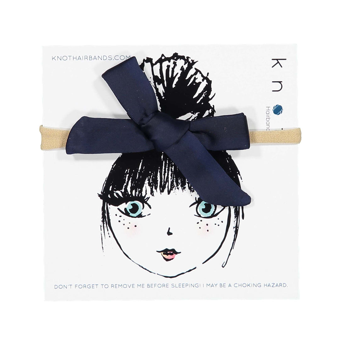 Knot Hairbands Navy Silk Bow Band