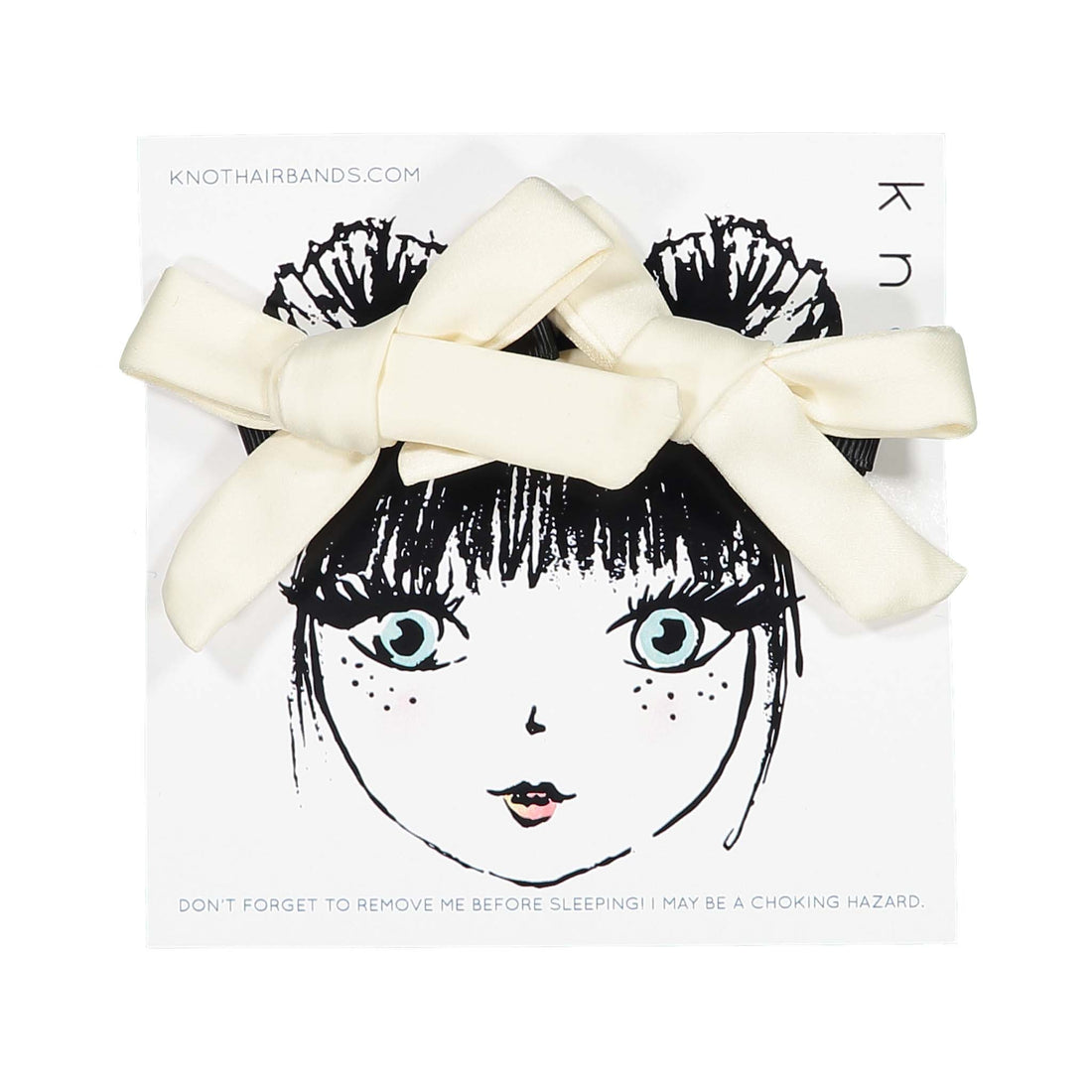 Knot Hairbands Cream Silk Mini Bow Clip Set