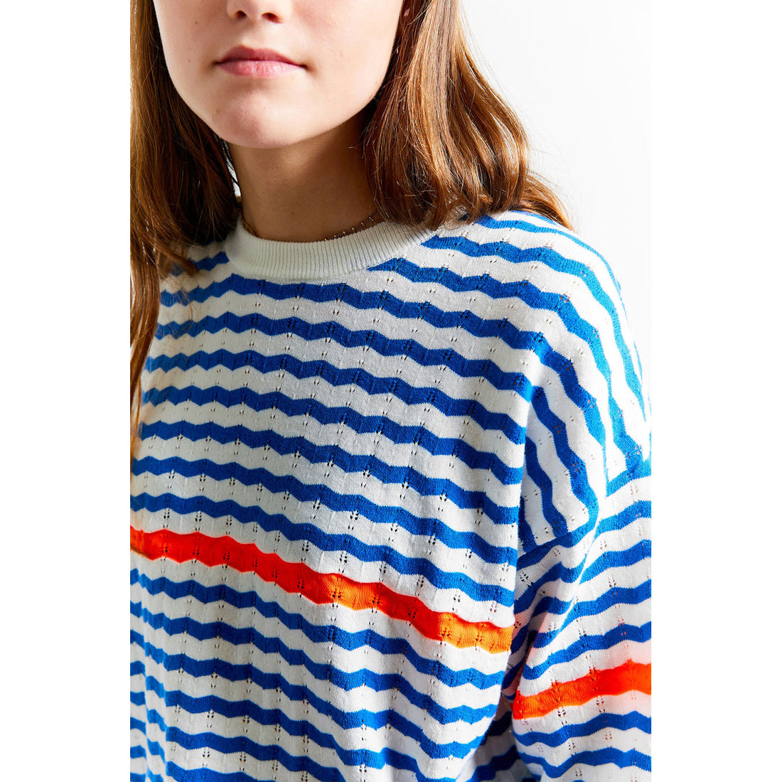 Indee Blue Striped Knit Pullover