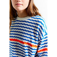 Indee Blue Striped Knit Pullover