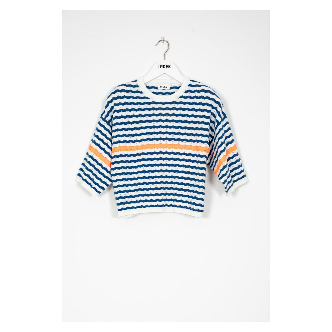 Indee Blue Striped Knit Pullover