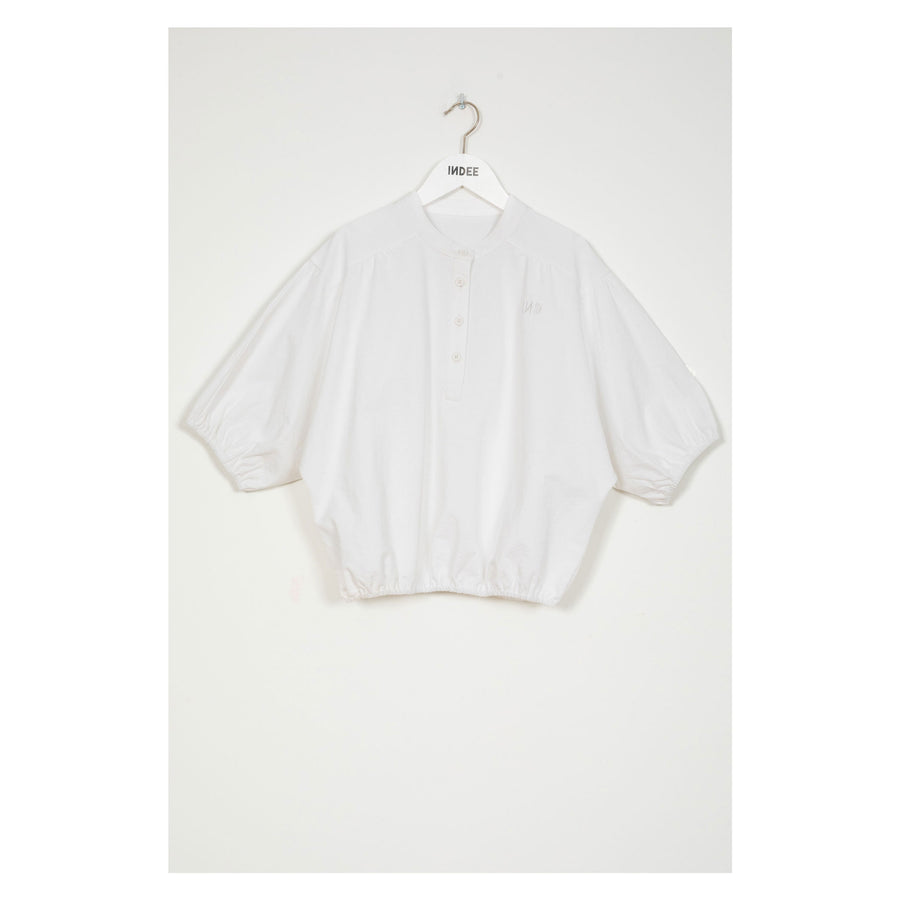 Indee Off White Tunisian Collar T-Shirt