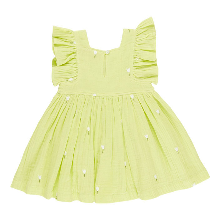 Pink Chicken Tulip Embroidery Elsie Dress