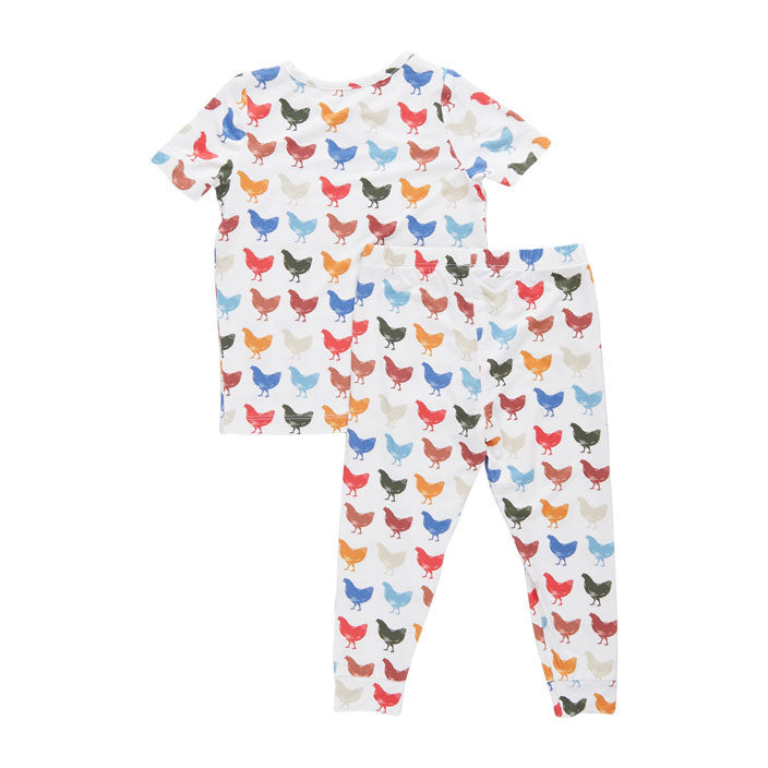Pink Chicken Rainbow Chickens Bamboo PJ Set