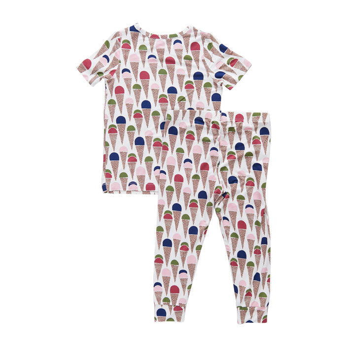 Pink Chicken Multi Ice Cream Cones Bamboo PJ Set