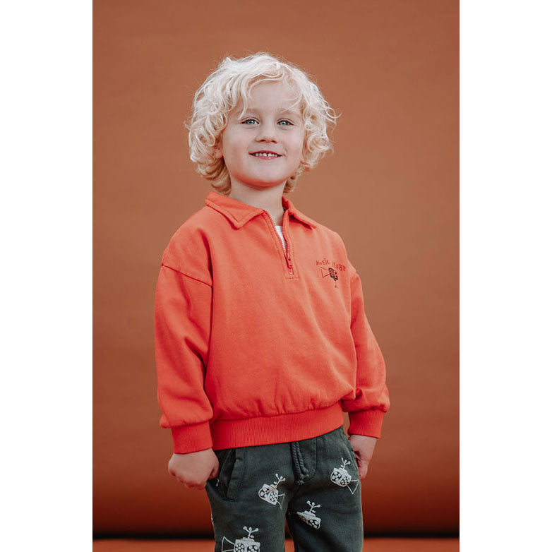 Sproet and Sprout Tomato Zip Collar Sweatshirt