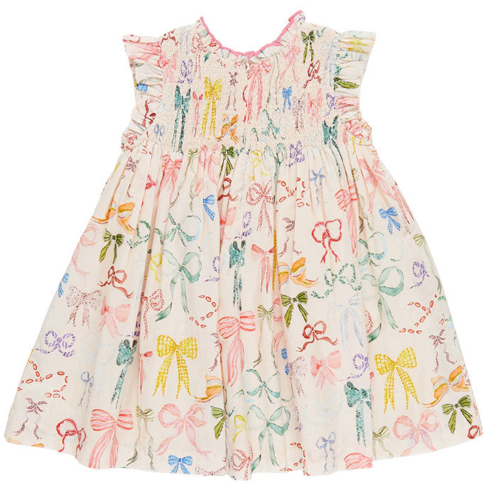 Pink Chicken Watercolor Bows Stevie Dress