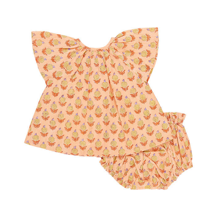 Pink Chicken Orange Dahlia Baby Willow 2 Piece Set