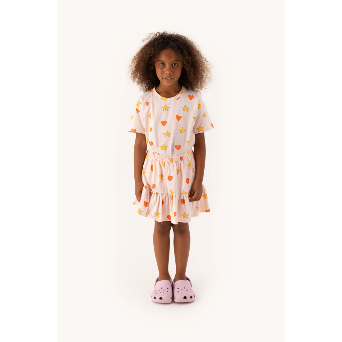 Tiny Cottons Pastel Pink Hearts Stars Skirt