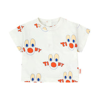 Tiny Cottons Off-White Clowns Baby Tee