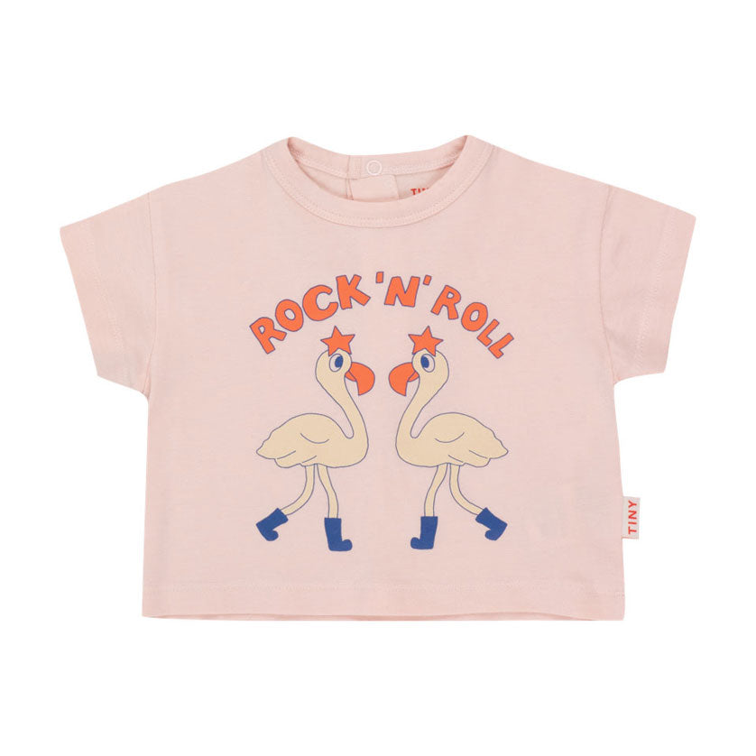 Tiny Cottons Pastel Pink Flamingos Baby Tee